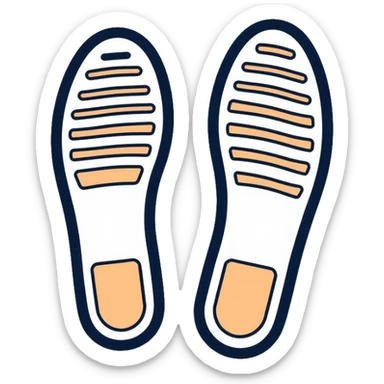 white sock sole bottom view with grip patterns sticker