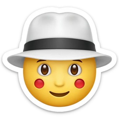 White hat electrical emoji sticker