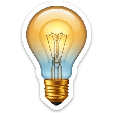 shining lamp bulb sticker