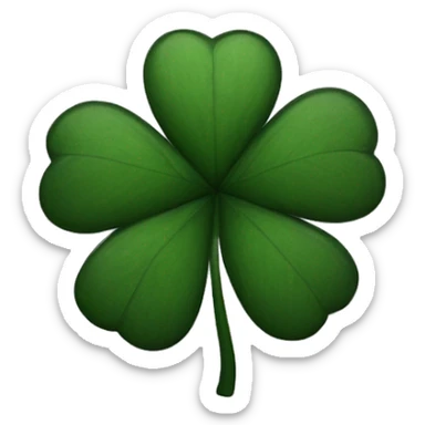 black five leaf clover black coloured sticker