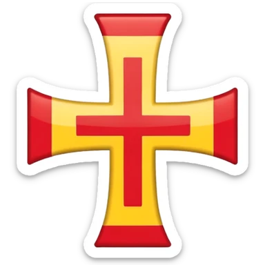 create a flag where the layout is like georgian one big cross for corner. the big cross i want is yellow  sticker