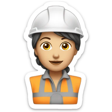 builder woman white sticker