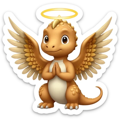Dinosaurio angelical rezando  sticker