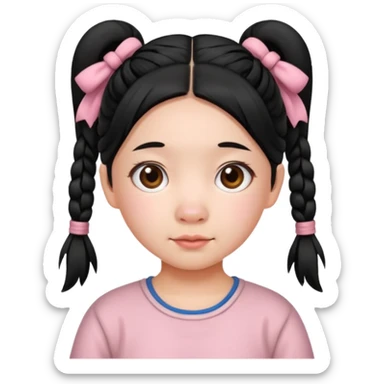 Chinese girl with pig tails sticker