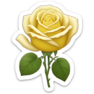 Fleur rose jaune blanche sticker