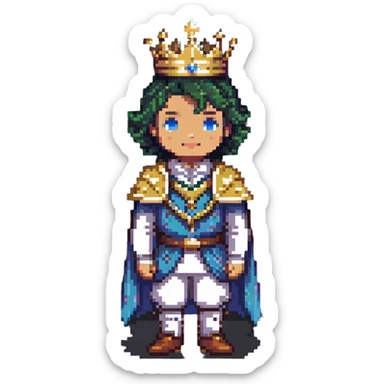 prince with crown and regal clothing sticker
