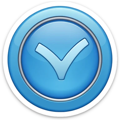 Blue tick mark carcle sticker