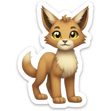 Anthropomorphic Furry-Sona-Fakemon Lynx-Caracal Full Body sticker