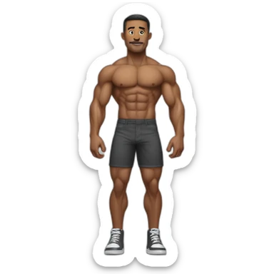 Muscled guy thin legs sticker