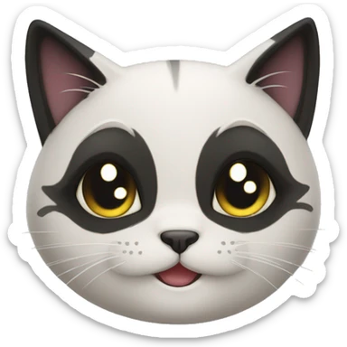 Black cat who Wink  sticker
