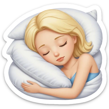 Blonde girl sleeping on a pillow sticker