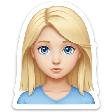 blonde with blue eye teenage sticker