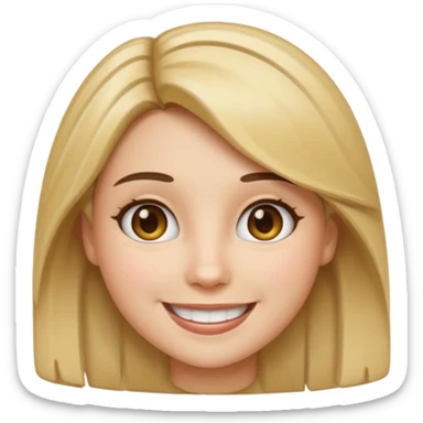 Brunette female emoji with blonde highlights  sticker
