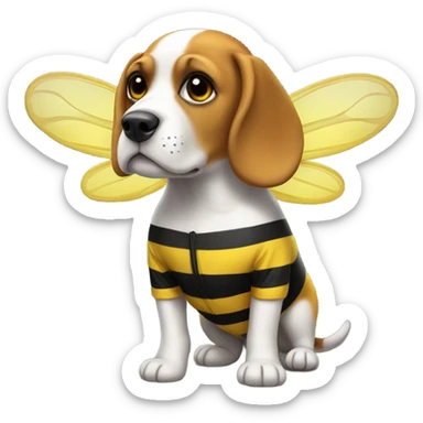 beagle wearing a bee suit sticker