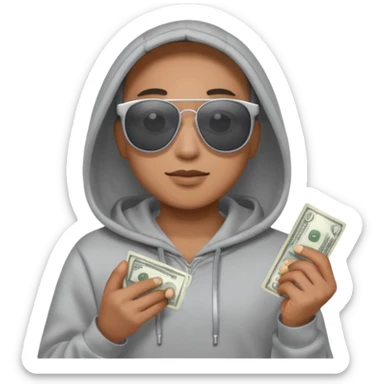 hoodie, sunglasses, money ALL SILVER sticker