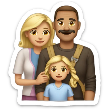 Papa mamá hija hijo sticker