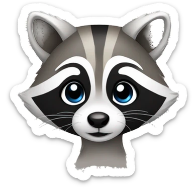 Cute raccoon sticker