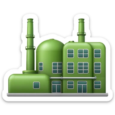 green color military factory, high quality emoji style sticker