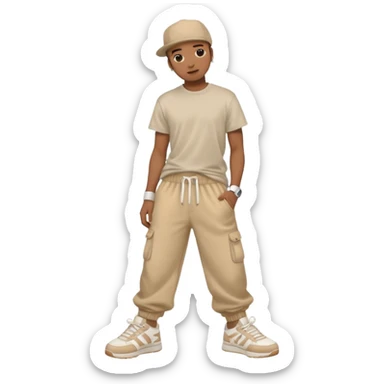 Hiphop dancer, with cute big pants, sneakers, and t-shirt. sticker