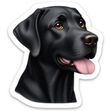 Senior Black lab small head tiny eyes small tongue sticker