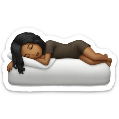 Black hair girl sleeping sticker