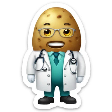 Potato act like a doctor sticker