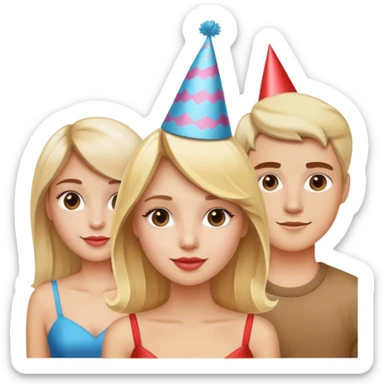 Persona súper guapa rubia de fiesta con mas personas  sticker