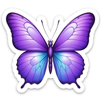 Purple butterfly with sharp ends on each wing sticker