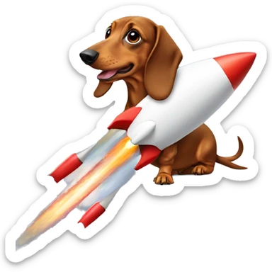 dachshund within the rocket sticker