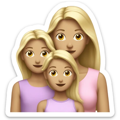 blond mother with two blond children sticker