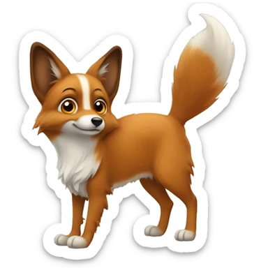 Renard un papillon  sticker