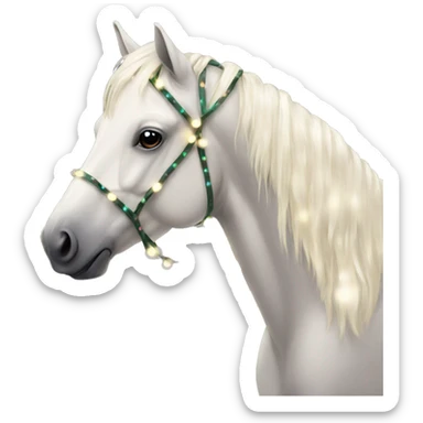 Creme horse with pretty Christmas lights  sticker