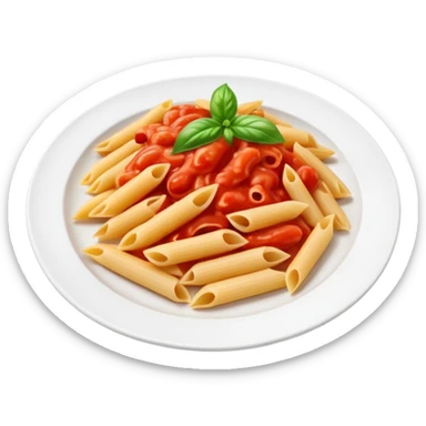 penne pasta with red tomato sauce on a plate sticker