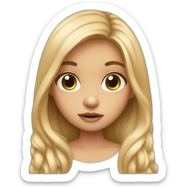 Big eyes girl long hair sticker