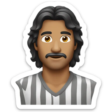 Hombre caucásico, cabello negro mullet sticker