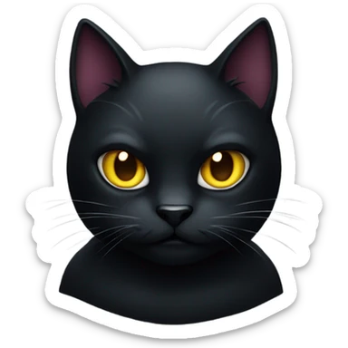 Evil black cat sticker
