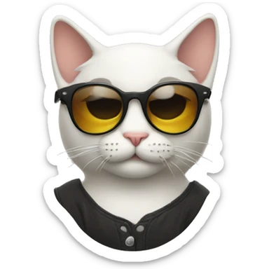 Smirking cat with sunglasses sticker
