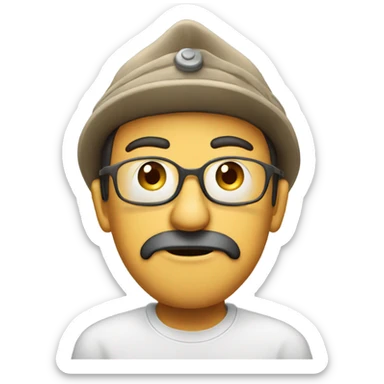 disgusted guy with a propeller hat  sticker