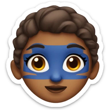 girl with brown eyes wearing blue eyeshadow  sticker