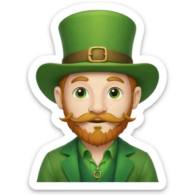 hippy leprechaun with thin mustache sticker