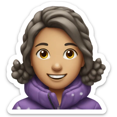 smiling girl in winter snow sticker