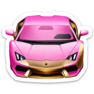 pink and gold lambo sticker