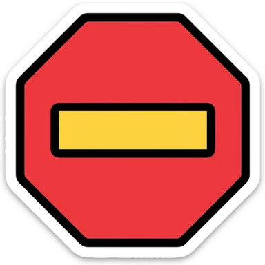 minimalist bright and easily recognizable universal stop symbol icon, no text sticker