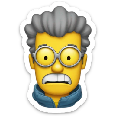 bart simpson with rocket eyes sticker