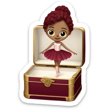 burgundy music box with ballerina sticker