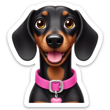 black dog dachshund in barbie style sticker
