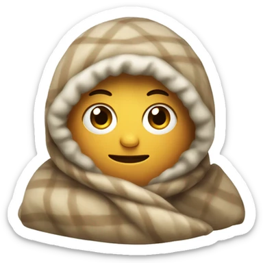 bundled up in a blanket sticker