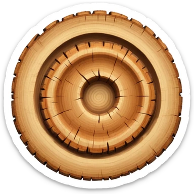 round letter w inside tree rings sticker
