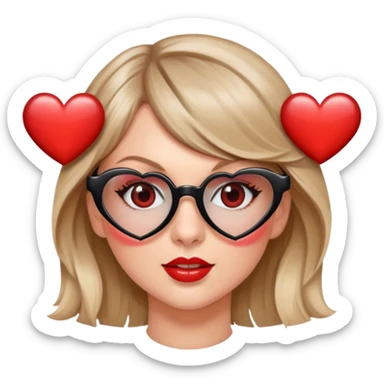 Taylor swift wearing heart glasses sticker