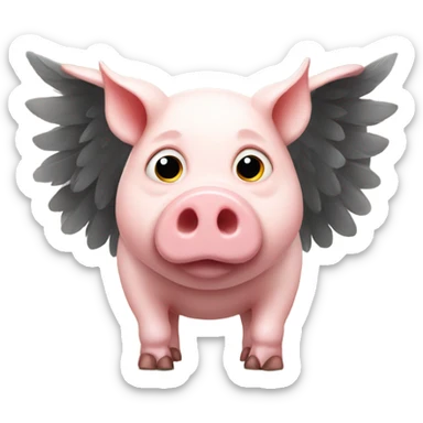Pig with wings sticker